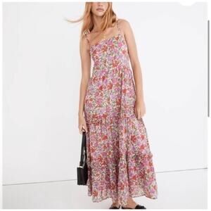 NWT Banjanan Hazel Maxi Dress Tiered Sleeveless Floral Pink Womens Size …
